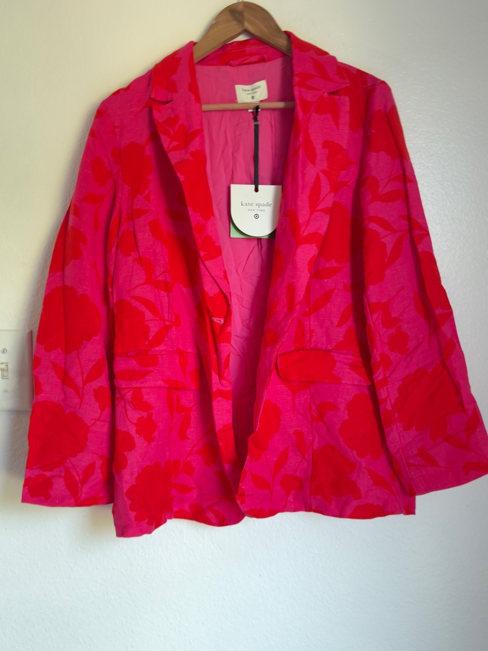 kate spade Hot Pink and Red Floral Blazer